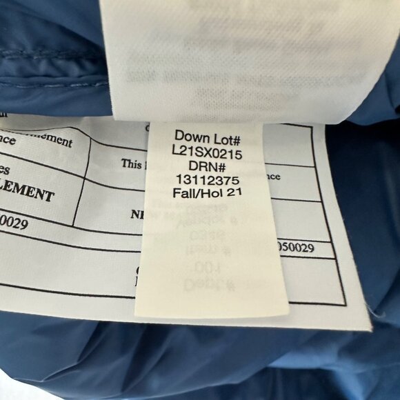 Eddie Bauer Mens Stratuslite Down Snap Mock Neck Coat Jacket Size L EB650 Blue - Picture 10 of 11